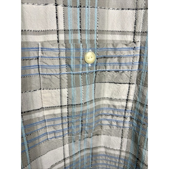 Tommy Bahama Silk Blend Plaid Textured Short Sleeve Button Down Shirt Size XL - Picture 4 of 9